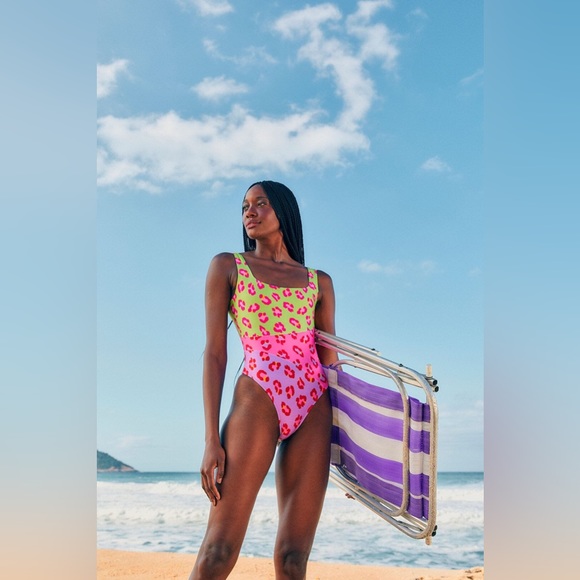 FARM Rio Other - FARM Rio Maxi Leopard Patch One Piece Swimsuit